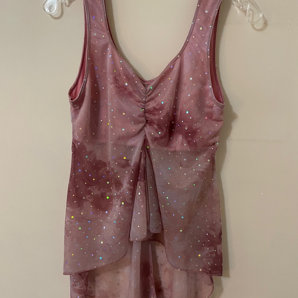 Pink Cloud Washed Fairy Sparkling Romantic Whimsigoth Y2K Top